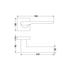 Hafele Kapı Kolu Seti Lupo WC Mat Siyah