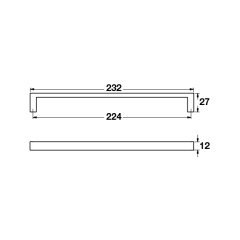 Hafele Mobilya Kulpu Brocke 224mm Paslanmaz Çelik