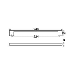 Hafele Mobilya Kulpu Han 224mm Mat Siyah