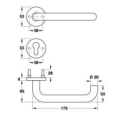 Hafele Kapı Kolu Seti Pdh5105 WC Paslanmaz Çelik