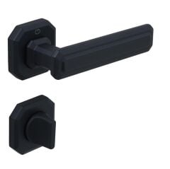 KING Kapı Kolu Seti WC Siyah Mat