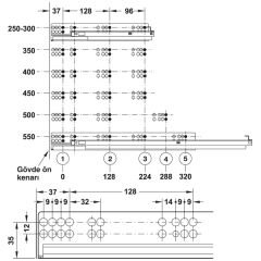 Hafele Gizli Ray Tam Açılım Bas-Aç Matrix Um A30 450mm Galvaniz