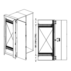 Hafele Slido F-Park 72 60B 2Kapak Set 805/2200-2700mm