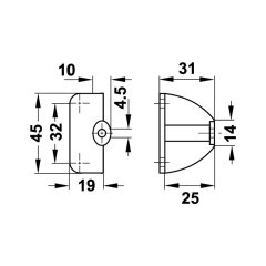 Hafele Mobilya Kulpu Slido Fix 45mm Adaptörü Mat Krom