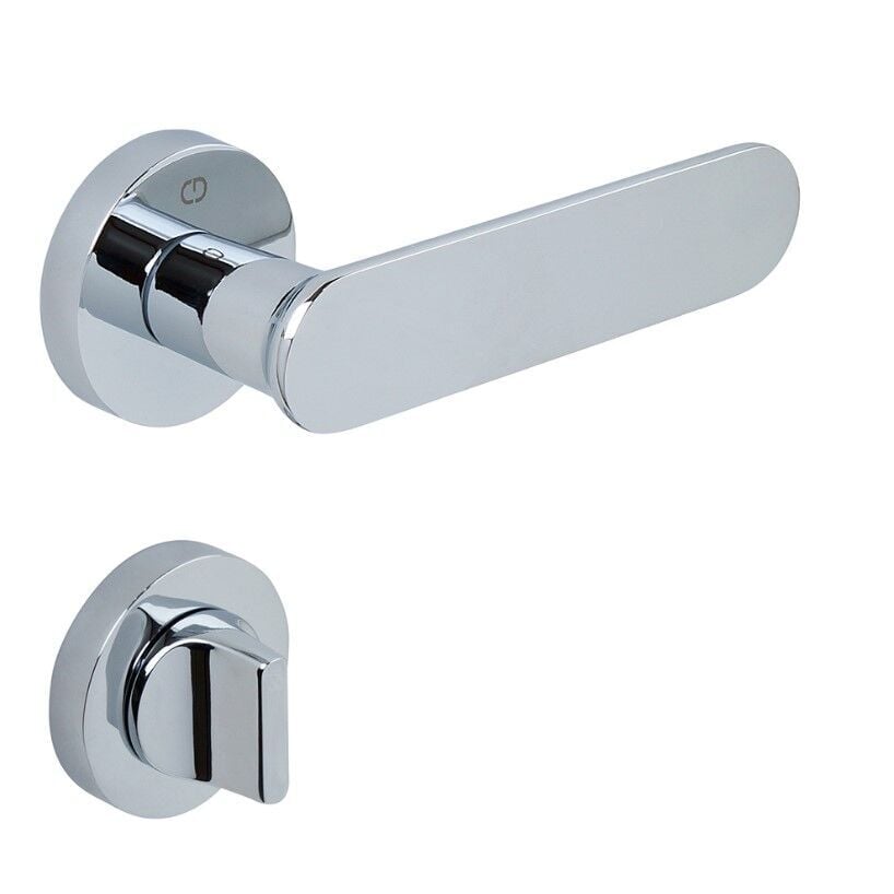 OVA Kapı Kolu Seti WC Krom Parlak