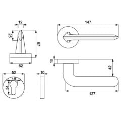 MIRA Kapı Kolu Seti Yale Krom Parlak