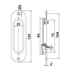 Hafele Oval Pasaj Tipi Gömme Kulp, Antik Bronz Renk