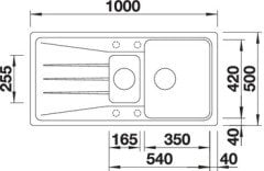 Blanco Granit Eviye Sona 6S  1,5 Göz Damlalıklı Anthracite