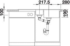 Blanco Granit Eviye Sona 6S  1,5 Göz Damlalıklı Anthracite