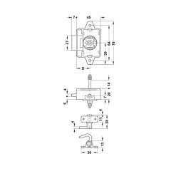 Hafele Basmalı İspanyolet Kilit 25mm, Beyaz Renk