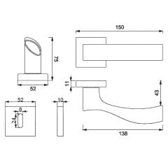 LIVA Kapı Kolu Seti Oda Krom Parlak