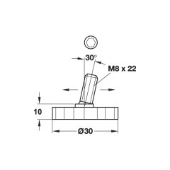 Hafele Baza Ayar Vidası M8x22mm