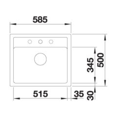 Blanco Granit Eviye Tezgah Üstü Tek Gözlü Damlalıksız Legra 6 Beyaz