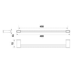 Hafele Havluluk Plato Duvara Monte 450mm  Parlak Krom Renk