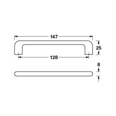 Hafele Mobilya Kulpu Molle 128mm Paslanmaz Çelik