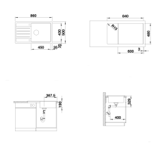 Blanco Granit Eviye Tezgah Üstü Tek Gözlü Damlalıklı Legra XL 6S Beyaz