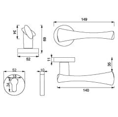 TORO Kapı Kolu Seti Yale Inox Parlak
