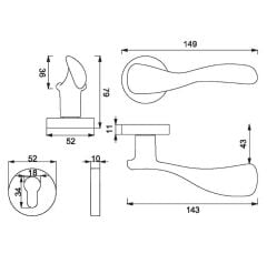 LAVI  Kapı Kolu Seti Yale Antik Gümüş