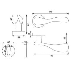 LAVI  Kapı Kolu Seti Yale Krom Fırçalanmış