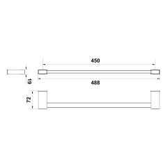 Hafele Havluluk Plato Duvara Monte 450mm Mat Siyah Renk