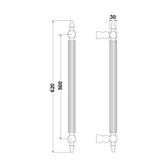 Hafele Çekme Kol Calisto 500mm Antik Bronz