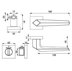SATA Kapı Kolu Seti WC Inox Parlak