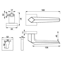 SATA Kapı Kolu Seti Yale Siyah Mat