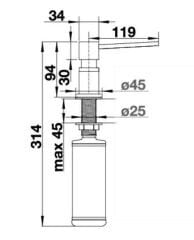 Blanco LATO Sılgranit  Sıvı Sabunluk Beyaz /Krom