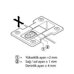 Hafele Düşer Kapak Menteşesi Nikel Kaplama (4 Adet)