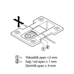 Hafele Düşer Kapak Menteşesi Nikel Kaplama (4 Adet)