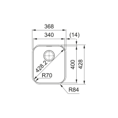 Franke Smart SRX 110-34 Tek Gözlü Tezgah Altı Çelik Eviye