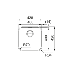 Franke Smart SRX 110-40 Tek Gözlü Tezgah Altı Çelik Evye