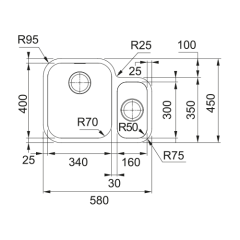 Franke Smart SRX 160-34-16 1.5 Gözlü Tezgahaltı Çelik Eviye