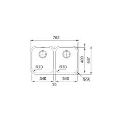 Franke Smart Srx 120-34-34 2 Gözlü Tezgah Altı Çelik Eviye