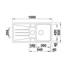 Blanco Granit Eviye Sona 6S Tezgah Üstü 1,5 Göz Damlalıklı Tartufo