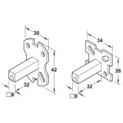 Hafele Rozetli Kol Mili Galvaniz 8mm