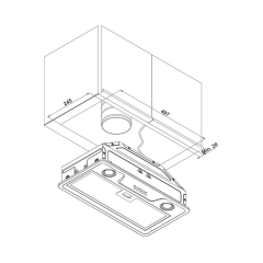 Hafele Davlumbaz BOX B 52 cm Gömme Siyah