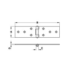 Hafele Yaprak menteşe sabit mil galv. 80x28mm (10 Adet)