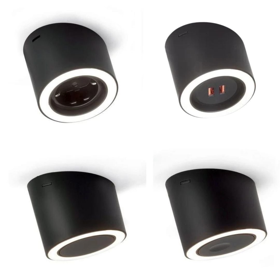 Hafele Ring 4 lü Aydınlatma ve Priz Seti Antrasit