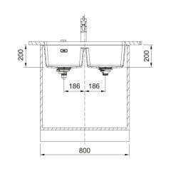 Franke Fragranit Evye Maris Mrg 120-35-35 Matt Black 2 Gözlü Damlalıksız