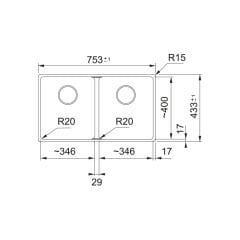 Franke Fragranit Evye Maris Mrg 120-35-35 Matt Black 2 Gözlü Damlalıksız