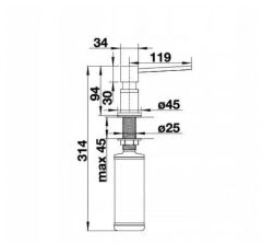 Blanco LATO Sılgranit  Sıvı Sabunluk Kaya Gri/Krom