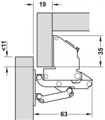 Hafele CH600 Karavan Kalkar Kapak Menteşe Yavaşlatıcılı