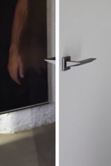 Trio Kapı Kolu Seti Krom Mat WC - Köşeli Rozet