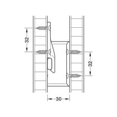 Hafele KEKU Panel bileşeni 30mm Dönüş (10 Adet)