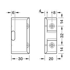 Hafele KEKU Panel bileşeni 30mm Dönüş (10 Adet)