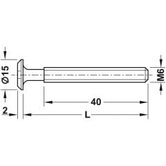Hafele Yassı Başlı Vida Mat Siyah M6x50mm (100 Adet)