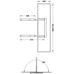 Hafele Reflect01 Raylı Ayna 305x38x565mm