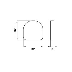 Hafele Metallamat Mini Kapak (Cam Menteşe İçin) Oval Krom