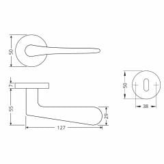 Hafele Kapı Kolu Seti Yana Barelli (Pc) Mat Siyah